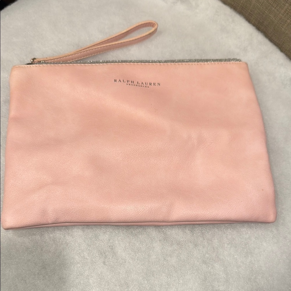 Ralph Lauren Pink Clutch Wristlet Leather
